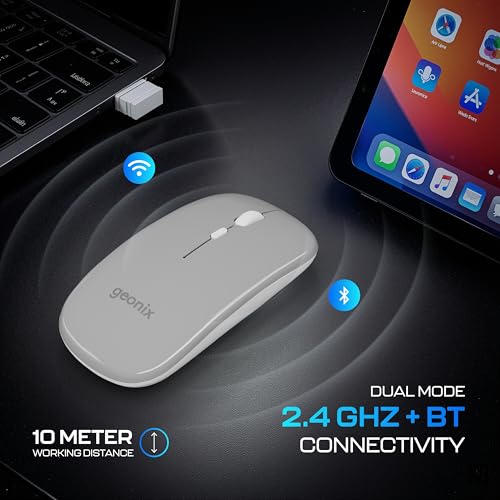 Image of Geonix Opal A11 Optical Wireless Mouse | High Precision Tracking, Silent Click, 3 DPI Modes, Type-C Rechargeable, 10 m Range, 4-Button Ergonomic Design