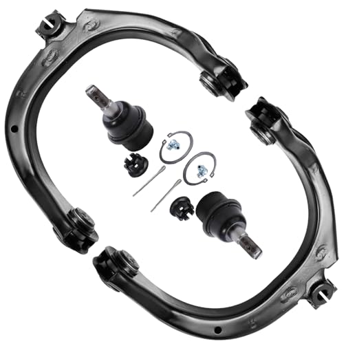Image of Detroit Axle - Front End Control Arms Kit for Chevy Trailblazer SSR GMC Envoy Buick Rainier Saab 9-7x Isuzu Ascender Bravada, 2 Upper Control Arms 2 Lower Ball Joints Replacement