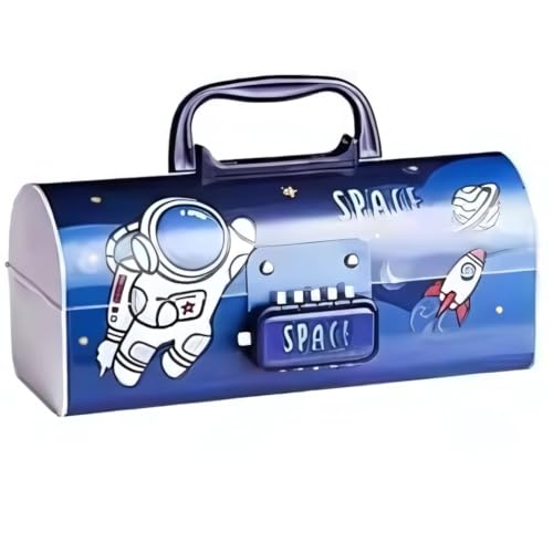 Image of Storio Space Theme Pencil Box for Kids, Kids Pen & Pencil Box Suitcase Style Password Lock Pencil Case,Multi-Layer Pencil Box for Kids,Boys,Girls,Stationary Organizer Case,Return Gift