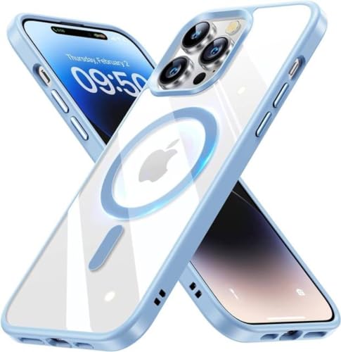 Coque magnétique iPhone 13 bleu ciel ENILSA idéale pour vos trajets en voiture