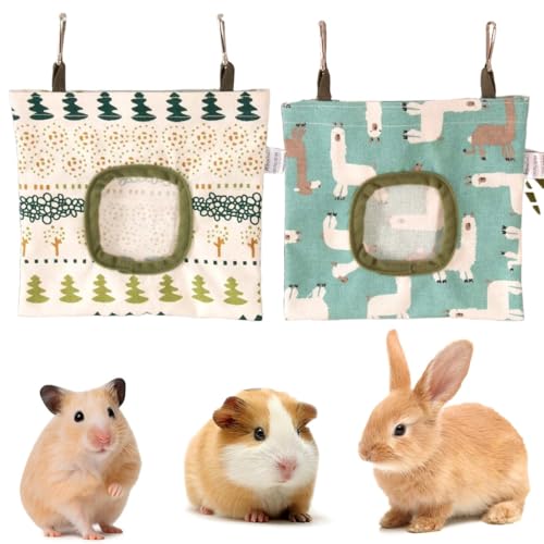 JYNXOR 2 Pcs Bolsas de Heno Alimentador de Conejo, Comedero Conejo, Bolsa de Alimentación de Animales Pequeños, Bolsa de Heno para Mascotas para Conejo/Conejillo de Indias/Chinchilla