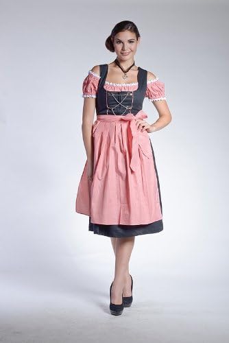 Donnerlittchen! Dirndl Set Leoni - Mini Oder MIDI Mit Bluse & Schürze Rot/weiß