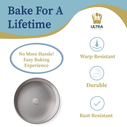 Textured Aluminum 8X8 In Round Cake Pan By Ultra Cuisine – Durable, Oven-Safe, Warp-Resistant, Easy Clean For Cooking And Baking #TOP3