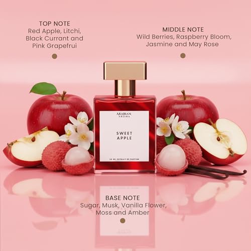 Image of Arabian Aroma Sweet Apple Foe Women | Long-Lasting Floral Fruity Gourmand Eau De Parfum Spray for Women, Extrait De Parfum, 50 Ml.