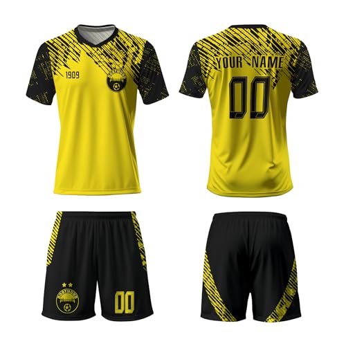 BVB 25/26 Trikot,Dortmund Personalisierte Trikot Set mit Eigenem Namen & Nummer, Fußball Geschenk Trikot für Kinder,Herren,Jungen,100{161bf809e4726faca6461ed055e0a93b592e47fe99bac98ec119093279b15014} Polyester, Atmungsaktiv BVB 25/26 Trikot,Dortmund Personalisierte Trikot Set mit Eigenem Namen & Nummer, Fußball Geschenk Trikot für Kinder,Herren,Jungen,100{161bf809e4726faca6461ed055e0a93b592e47fe99bac98ec119093279b15014} Polyester, Atmungsaktiv