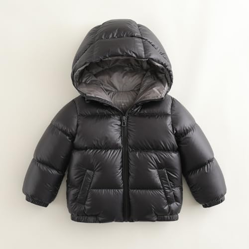 marc & janie Boys Girls Long Sleeve Hooded Down Jacket Solid Zipper Outerwear Ultralight Warm Tops 2136822