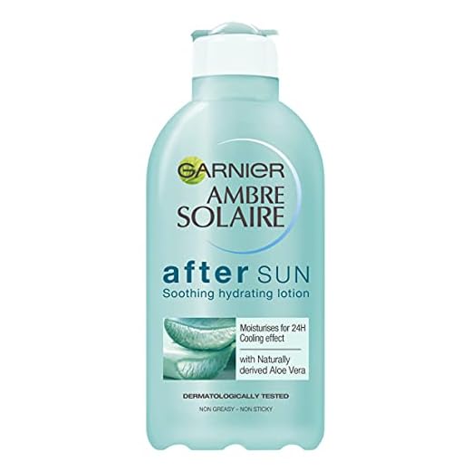Garnier Ambre Solaire After Sun Beruhigende und feuchtigkeitsspendende Lotion mit natürlicher Aloe Vera, 200 ml