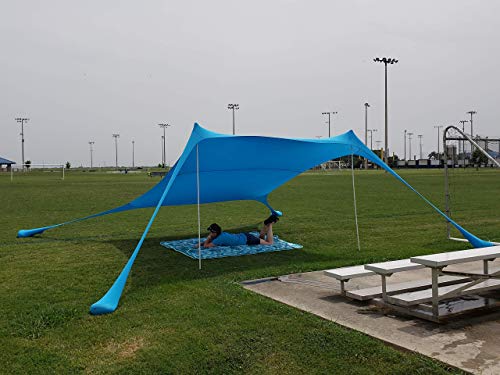 Extra Large Family Outdoor Event/Beach Sun Sail Shade Canopy. Waterproof, Spf 50+, 6-8 People, 12'X12'X7' Dark Blue #TOP3