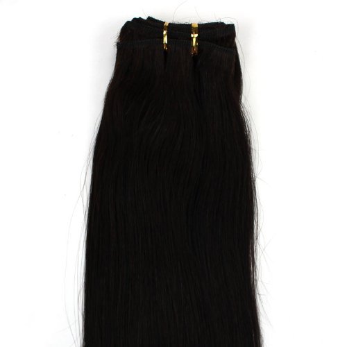 Xiaonibang Hair Extensions Unprocessed Virgin Brazilian Human Hair Weave Weft #1B (12Inch Long 100g/Pcs)