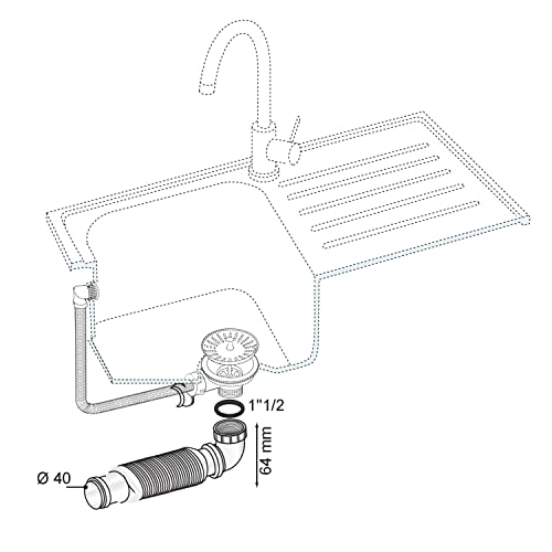 WIRQUIN Siphon Senzo souple à membrane, 30718693 WIRQUIN