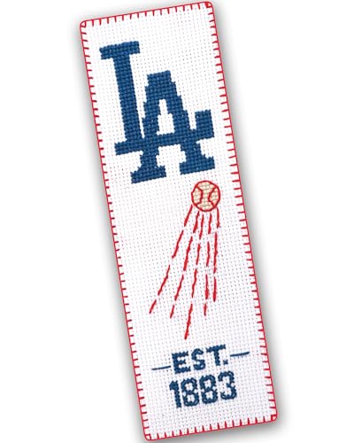 Counted Cross Stitch Kit 'Baseball: LAD' - Hand Embroidery Bookmark