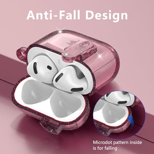 Image of (with Safety Lock) VISOOM 2025 Clear Cases for Airpods iPods 4 Case Cover Women, Bling Airpod iPod 4 Case Soft 4th Gen Air Pods iPods Cases with Keychain for Apple Headphones Airpods4 Generation