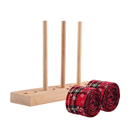 ISTOYO Christmas Bow-Making Kit (Pompom Bow Maker + 2 Rolls of Ribbon)