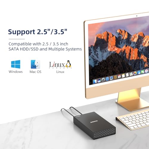 Image of MAIWO USB-C 6Gbps Hard Drive Enclosure for 3.5'' /2.5'' HDD /SSD, Aluminum Alloy Tool-Free 12V /2A Power Supply UASP Acceleration, Compatible with WD Seagate Samsung PS4 Xbox