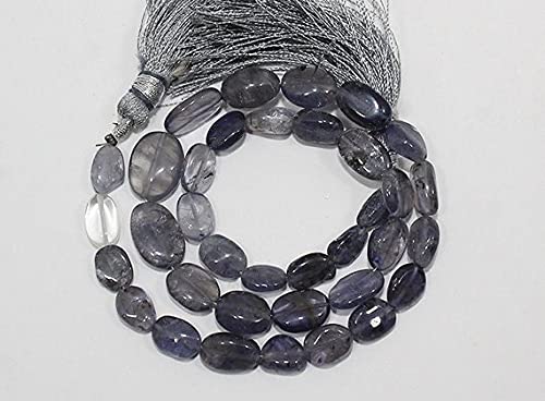 Perles en iolite naturelle de forme ovale pour créer vos propres bracelets bohèmes et élégants