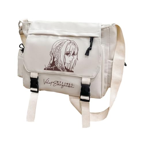 Noowye Violet Evergarden Bolso de hombro Anime Violet Evergarden Bolso de hombro Anime Personaje Estampado Crossbody Bag Messenger Bag para Mujeres y Hombres, Tipo 02, 32*26CM