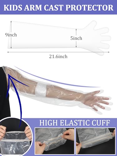 Sosation 50 Pcs Waterproof Arm Cast Cover for Shower Bath, Arm Cast Sleeve Protector, Adult Long Cast Bandage Protector Bag Covers for Shower Broken Wound Wrists Elbow(21.6 Inch)