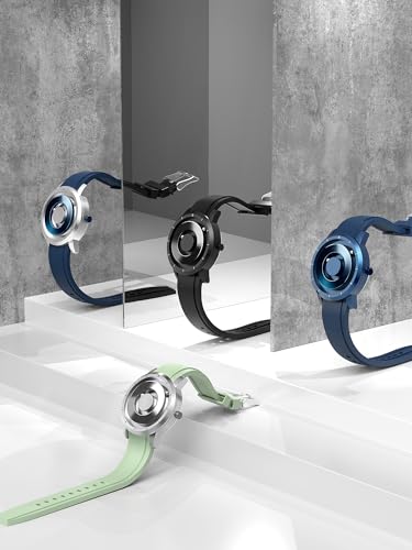 EUTOUR Magnetic Watches for Men 5ATM 40MM Specular Dial Quartz Magnet Watches with Ball Bearings and Silicone Watch Bands Idea for Men Unique Men's Wrist Analog Watch Blue by EUTOUR - Used condition - Image 16