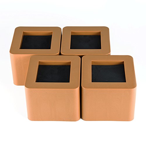 Uping テーブル ベッドの高さ調節が簡単にできる ベッドの高さをあげる足 4個セット 高さを上げる 高さ調節脚 こたつ 継足し 継ぎ足 テーブル脚台 高さ調整 暖房器具 ブラウン