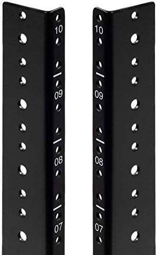 Kenuco 10U Vertical Rack Rail Pair DIY Kit with Hardware | Heavy Duty Steel Rack Rail Set 10U Rack Size