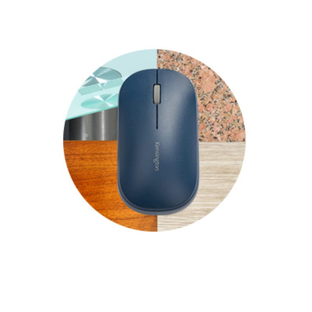 Souris sans fil Kensington - SureTrack Dual souris Ambidextre sans fil, Souris mince pour ordinateur portable, bureau ou domicile, fonctionne avec Chrome, Mac, Windows et Android - Bleue (K75350WW)