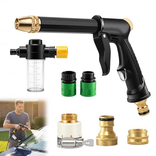 High Pressure Sprayer, 2026 High Pressure Water Gun Nozzle with Three Adjustable Spray Modes, Multi Function Home Jet Nozzle Power Washer for Garden, Yard, Car (1)