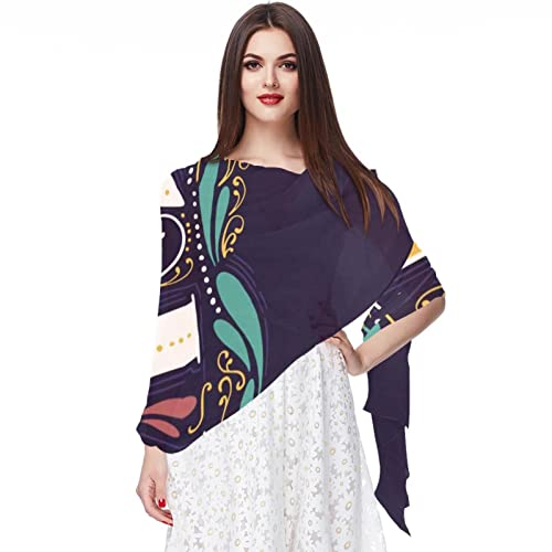 Foulard en mousseline de soie femme drapeau Royaume-Uni écharpe multicolore originale
