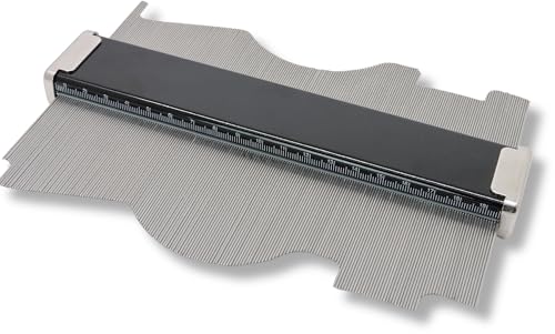 FAMEX 12580 Calibre de contorno japonés B 300 mm, Shinwa 44600, fabricado en Japón, calibrador de fotocopiadora