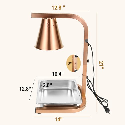 Restlrious GFHL-1B1P-1P Food Heat Lamp Freestanding Commercial Head Food Warmer thumb #1