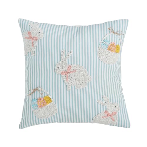 Mud Pie Basket Bunny Easter Pillow;
