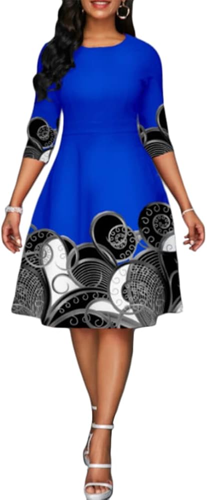 Shownicer Robe Fee D'été Sans Anches Col V Décontracté A-Line Swing