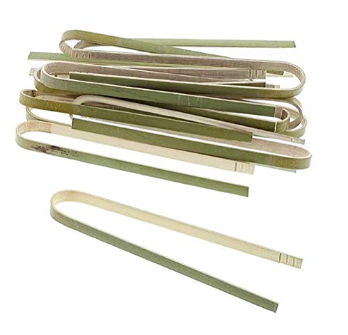 Bigwheels (Pack of 25) Disposable Bamboo Tongs Ideal for Food Preparation,Party Platters,Events,Camping,Birthdays,Catering,Buffet and Home Use-image-1