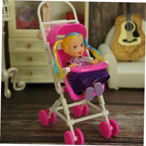 WOONEKY 3 Stück Teiliges Puppenwagen für Beweglicher Puppenbuggy aus Sicherem für Rollenspiele und Puppenhaus Dekoration für Jungen und Mädchen – Bild 7