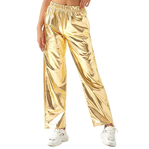 Pantalon de jogging holographique brillant femme pour clubwear