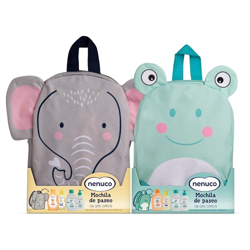 Set de Baño para Bebé Nenuco Mochila Elefantito Lote Elefante 4 Piezas + Set de Baño para Bebé Nenuco Mochila Ranita Lote Rana 4 Piezas