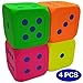 Produktbild Makro Giant 15,2 cm weicher Schaumstoff Jumbo große Spielwürfel, 4 Stück,, Mathematikunterricht, Lehrhilfen, Brettspiele, Kinderspielzeug Neon Red + Neon Orange + Neon Yellow + Neon Green