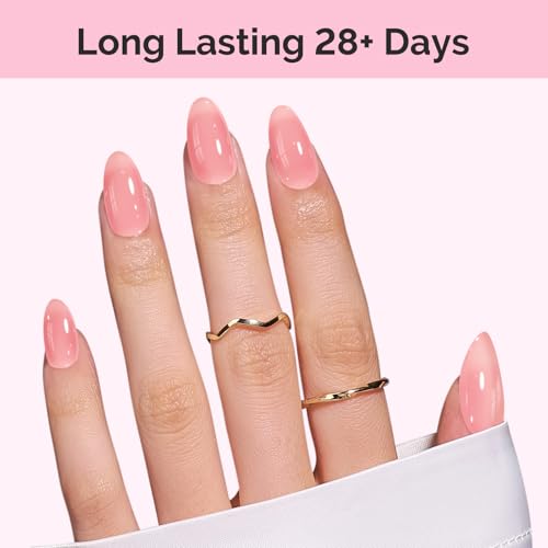 Image of MelodySusie Jeweliver Gel Nail Polish, 0.5Fl.oz Rose Pink Milky Gel Polish Nude Pastel Color Soak Off UV LED Light Cure Gift for Women Manicure Nail Art DIY at Home JM18