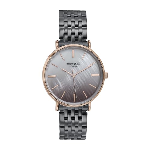 Sonata Poze Quartz Black Mother Of Pearl Dial Gun Metal Strap Analog Watch For Women-Sp80077Km01Wf, Band Color:Black (B0DDTZ8YWV) Amazon Price History, Amazon Price Tracker