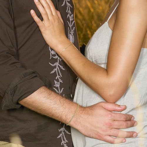 2 Pcs Matching Couple Bracelets for Women Men Charm Bracelets for Women Pinky Promise Friendship Bracelets Matching Bracelets for Couples Valentine's Day Gifts3