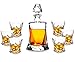 KANARS Vasos y Jarra de Whisky, 800 ml Decantador y 6× 300 ml Copas para Martini, Scotch, Coñac, Bourbon, Juego de 5 Piezas, Exquisita Caja de Regalo