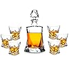 KANARS 7-teiliges Whisky Gläser und Karaffe Set, Bleifrei Kristallgläser, 800 ml Whiskey Dekanter mit 6x 300 ml Gläser, Hochwertig, Schöne Geschenk Box