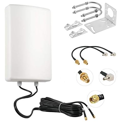 11dBi High Gain 4G LTE 5G Waterproof Dual Polarized MIMO Antenna with Dual 5 Meter Cable SMA/TS9 Connector for Netgear Nighthawk M6/M6 Pro, M5/MR5100, M1/MR1100, MiFi Mobile Hotspot Router, Eifagur Cover