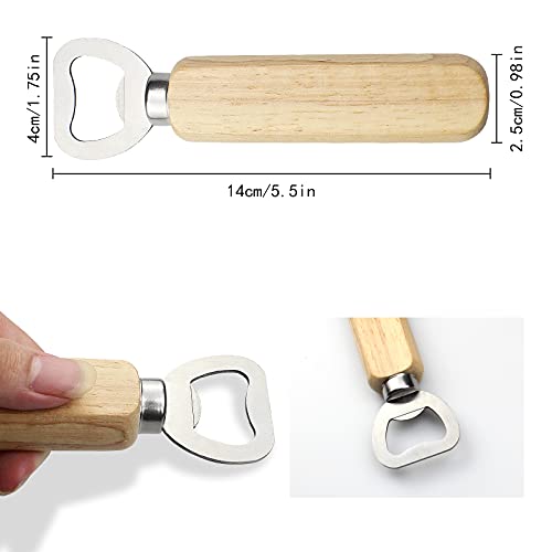 wocpvm 6 Stks Gepersonaliseerde Houten Handvat Flesopener Houten Handvat Bierflesopener Bartenders Bar Flesopener voor Vaderdag Creatief DIY Gift - Image 8