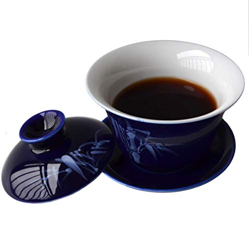 Gaiwan 5oz/150ml Blue White Porcelain teacup Sancai Tea Cup Set beauty pattern Lid(pure leaf) by honeylive - Used condition - Image 7