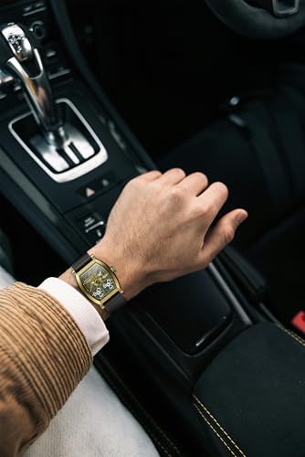 Image of BRUNO MILANO Creative Skeleton Watch with Spinning Wheels and Star Design for Men and Boys