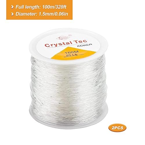 Elastic Bracelet String Cord, 2PCS 1.5mm Crystal Elastic Beading Thread - Image 2