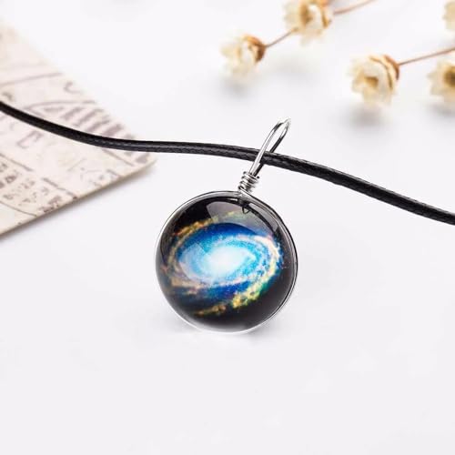 Collier astronaute étoiles et pendentif en verre motif planète pour hommes et femmes - 6