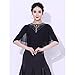 Yhhsgscr Medium Sleeve Latin Dancewear Salsa Cha Cha Dance Top Ballroom Clothing Tango Performance Outfit for Ladies,Black,L
