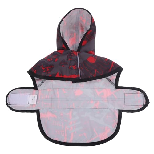 Sosoport Portable Reflective Dog Raincoat Pet Rainwear for Small Dogs with Hood Lightweight Durable for Outdoor Activities Rainy Weather Black and Red S