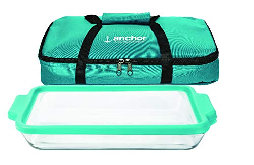 Comparison: Best Anchor Hocking Casserole Dish With Carrier 3 Anchor Hocking 3 Quart Glass Rectangular Baking Dish with Mineral Blue TrueFit™ Lid and Tote
